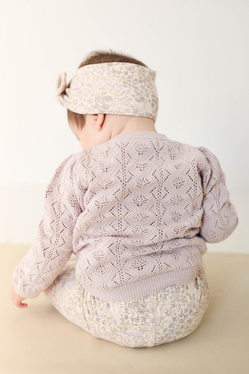 Toddler Lavender Knit Button up Cardigan