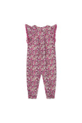 Load image into Gallery viewer, Dark Pink Floral Cotton Jumpsuit Baby
