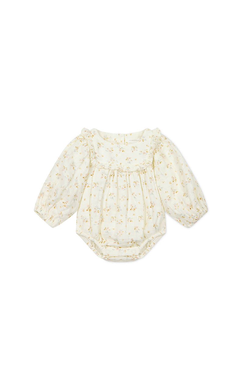 Cream Floral Long Sleeve Bubble Baby