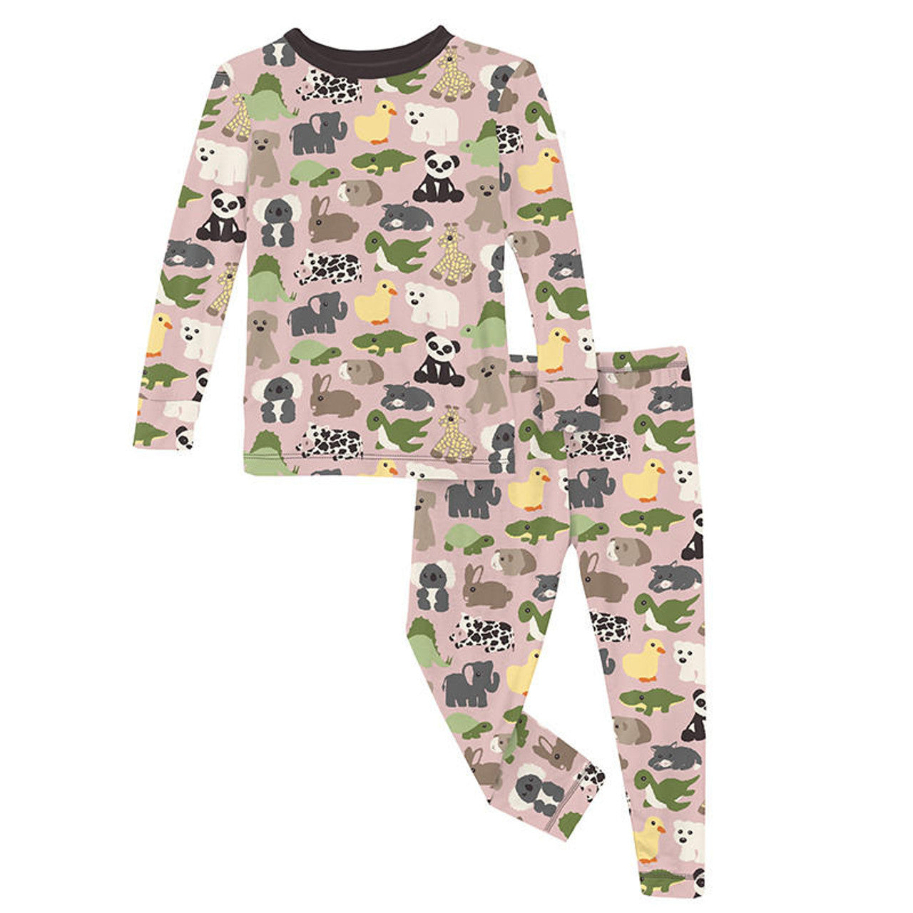 Print Long Sleeve Pajama Set - Baby Rose Too Many Stuffies