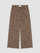Leopard print pants on a light gray background