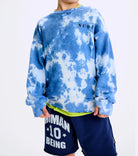 sweatshirt in white and blue tie dye for boys