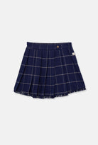 Girls Navy Plaid Skirt