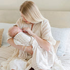 plaid minky stretch swaddle blanket