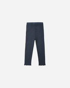 Navy blue leggings on a white background