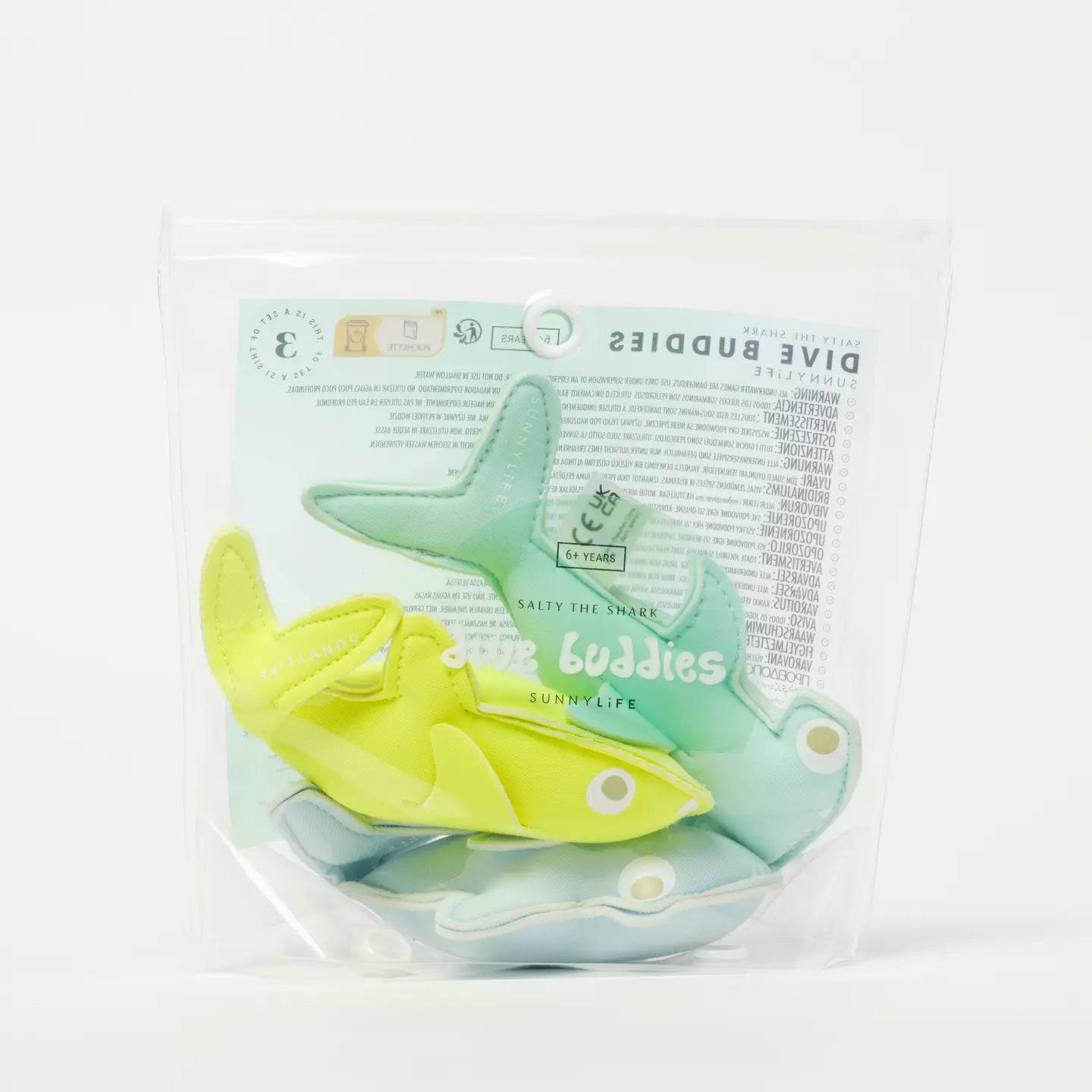 Dive buddies green and blue shark toy