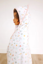 pink floral hooded towel for toddlers 