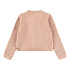 Pink knitted sweater on a white background