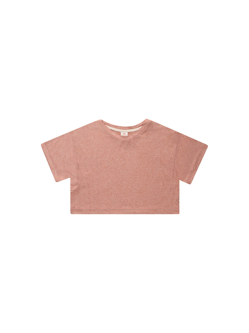Tech Crop Top - Heathered Lipstick