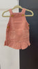 Pink Overall Dress with Gold Buttons 