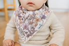 purple and pink shaded floral bandana bib