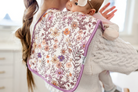 purple and pink shaded floral burp cloth 