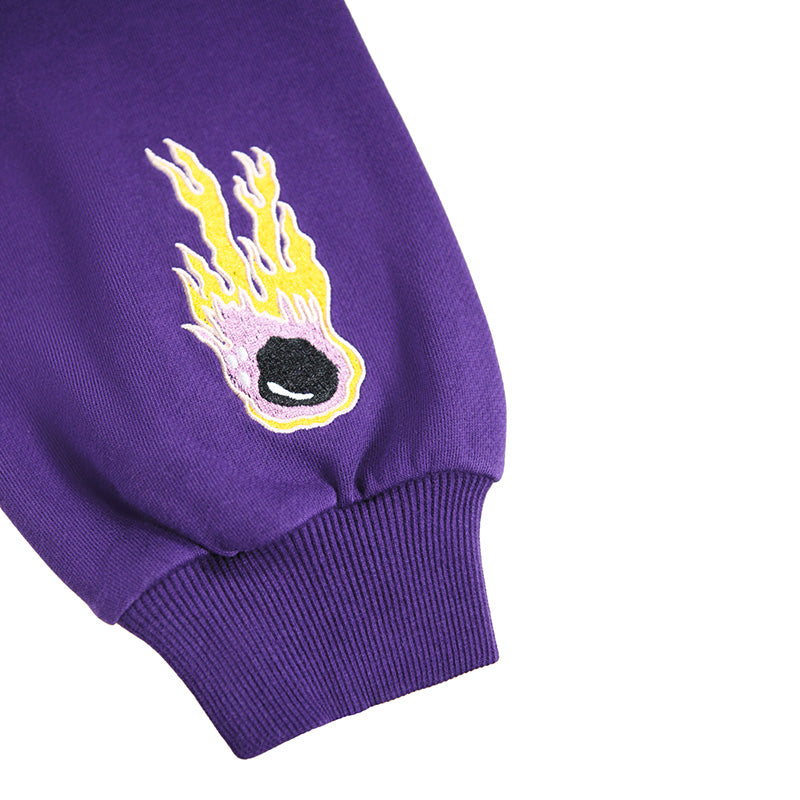 purple sleeve with solar system patch