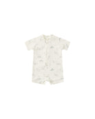 Baby  swimsuit with animal pattern on a white background