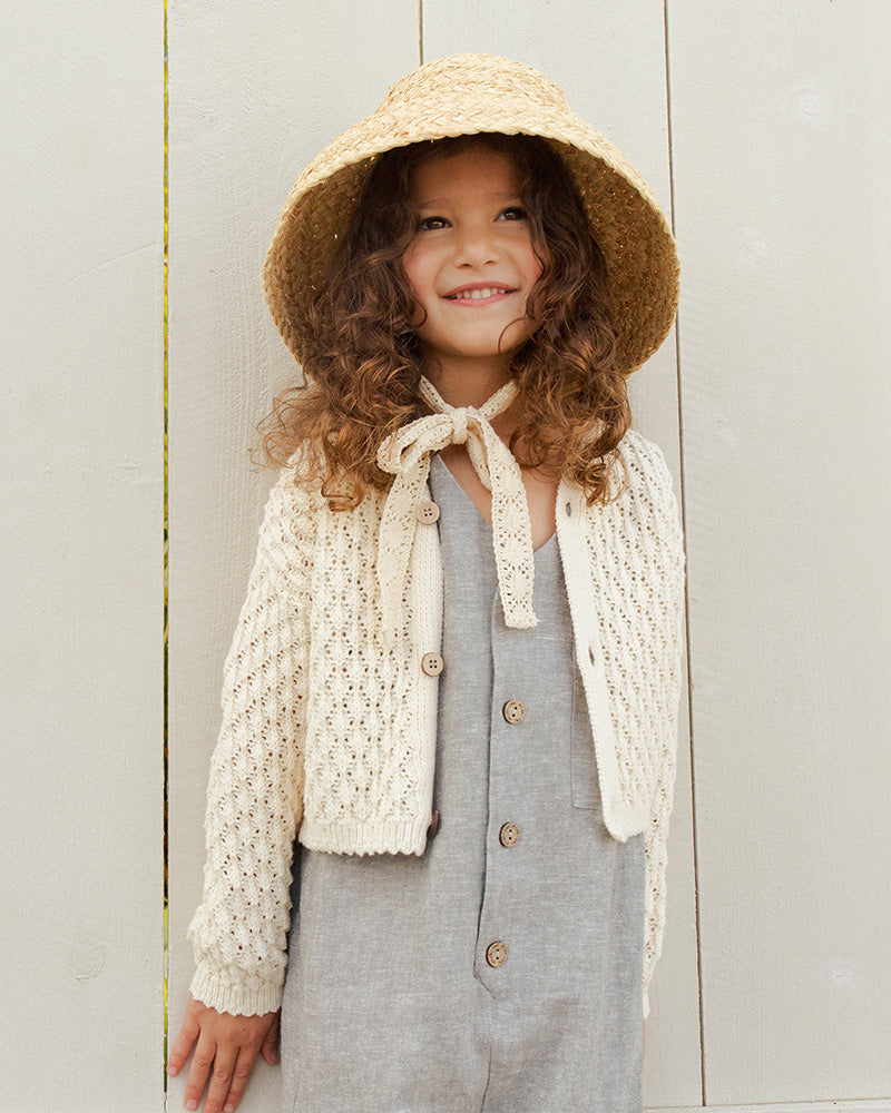 Kids Knitted Cropped Button up Sweater