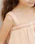 Load image into Gallery viewer, girls pleated button up apricot tank top
