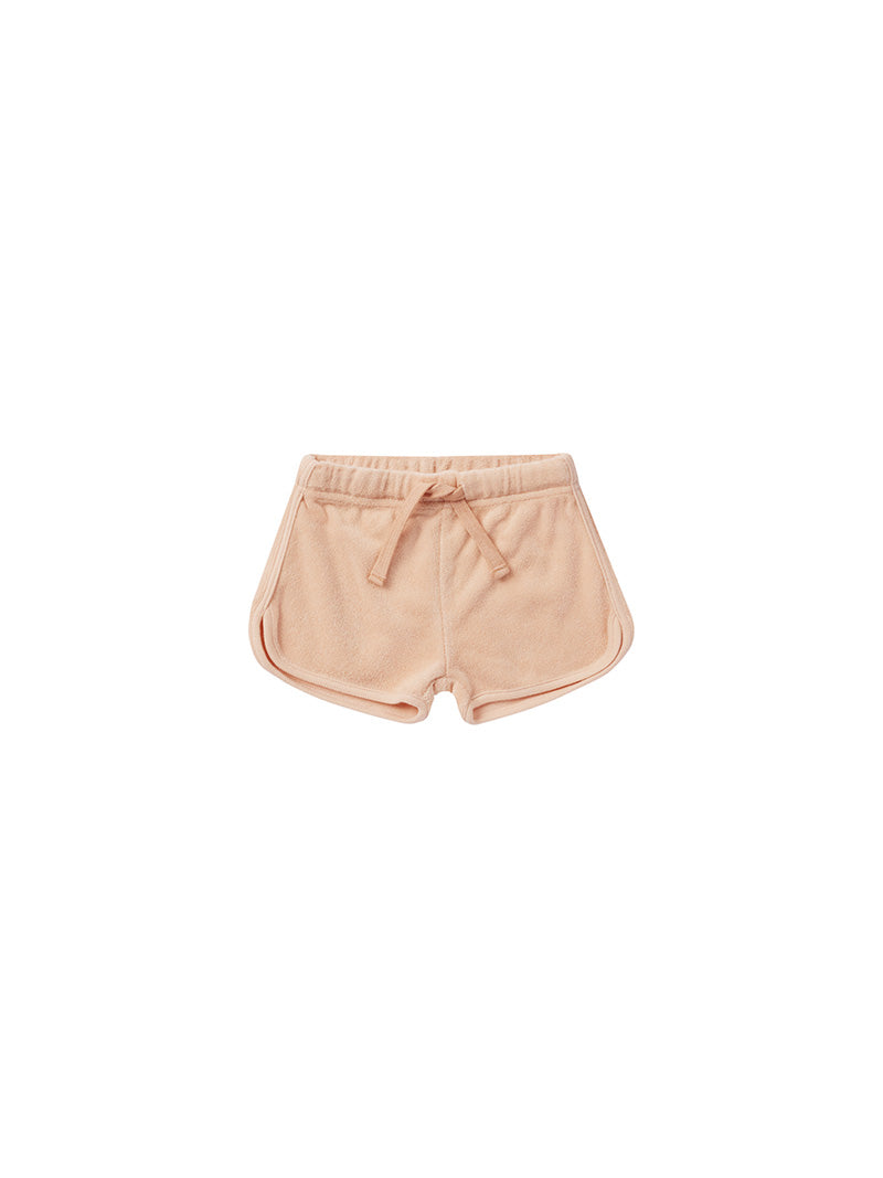 girls peach terry cloth shorts