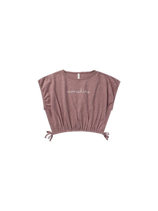 Cropped Cinched Tee - Mulberry
