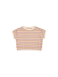 Load image into Gallery viewer, Boxy Crop Knit Tee - Honeycomb Stripe
