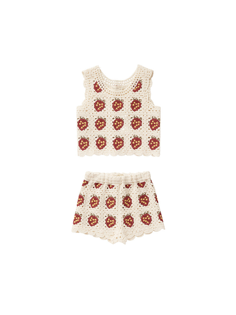 Girls Crochet Strawberry Set