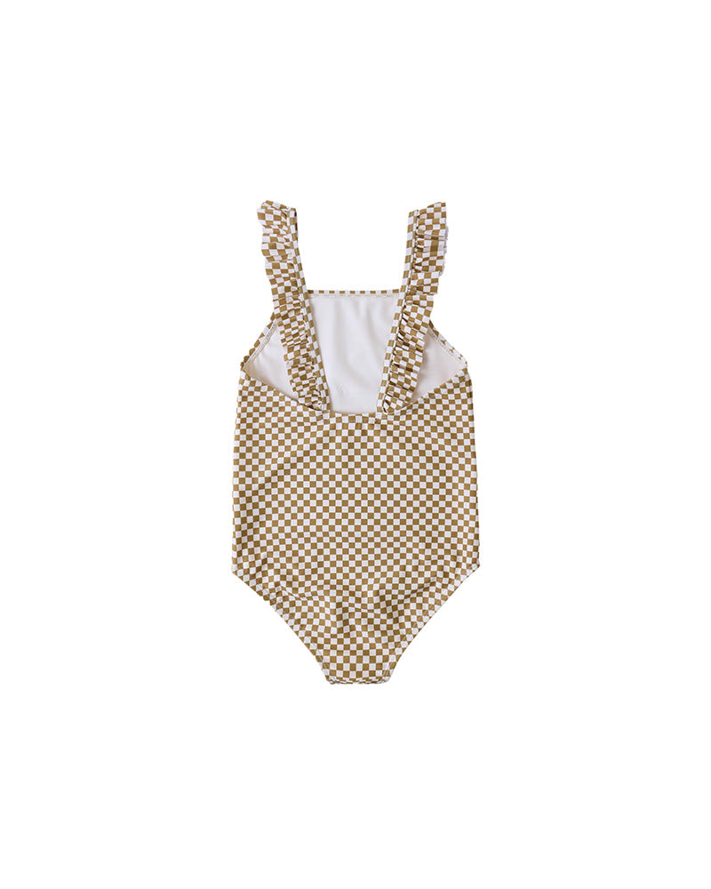 Positano One-Piece - Ocre Check – Bumps N Bundles