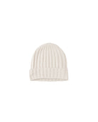 white knit ribbed beanie 