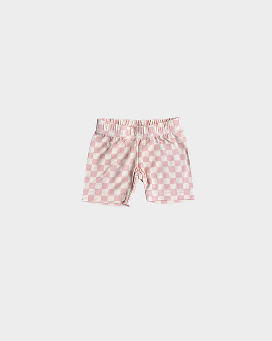 Biker Shorts - Pink Lemonade Checkered