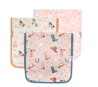 set of three girl western printed burp cloths