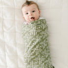 olive mudcloth swaddle