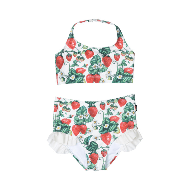 girls strawberry two piece swim suit