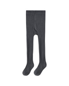 Dark gray ribbed tights on a white background