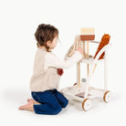 wooden cleaning cart