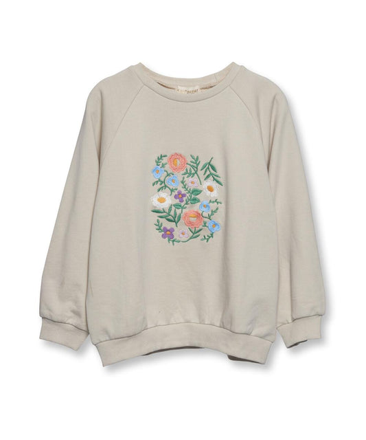 Floral Embroidery Sweatshirt - Oat