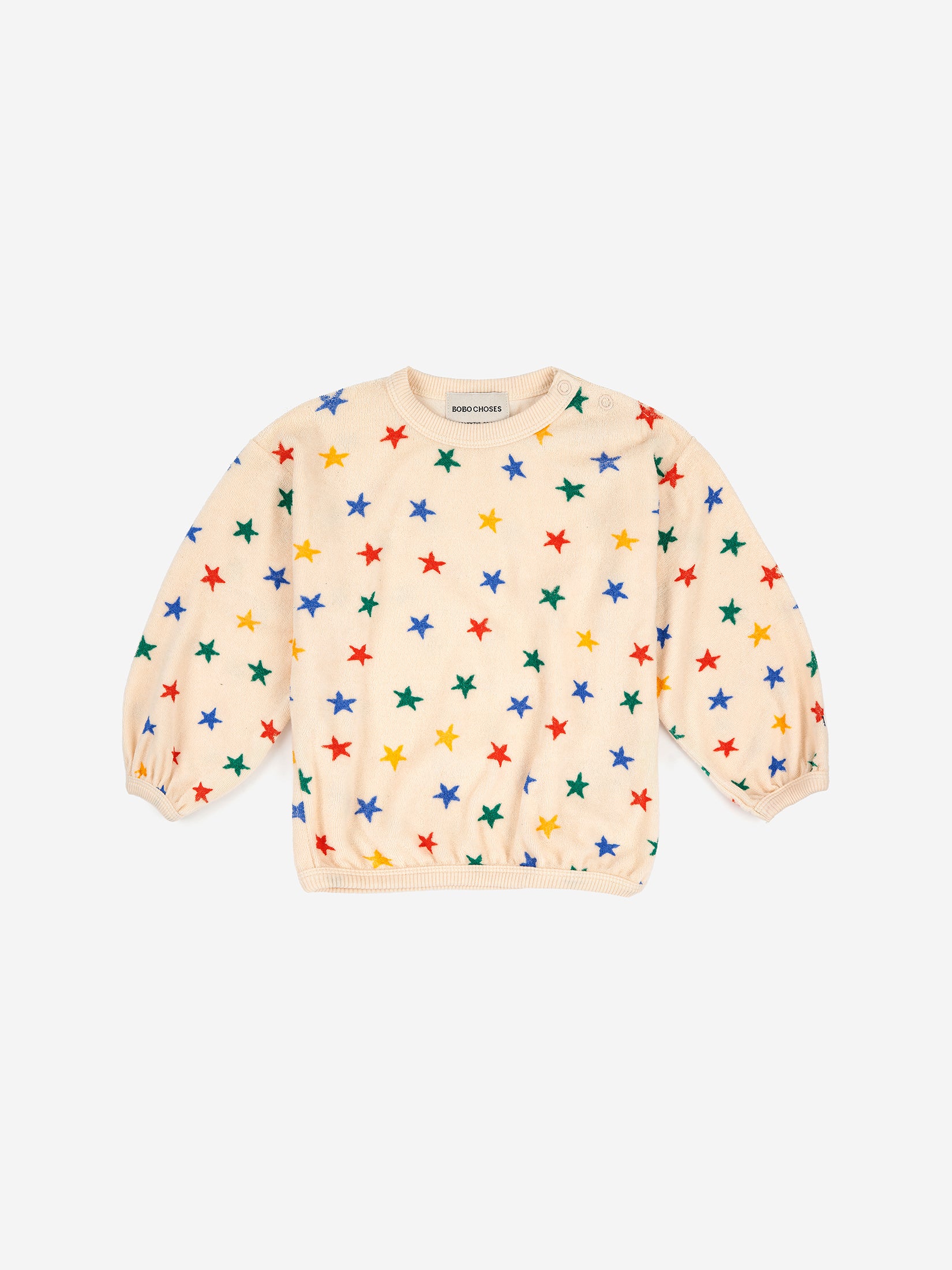 Terry Sweatshirt - Multicolor Stars All Over