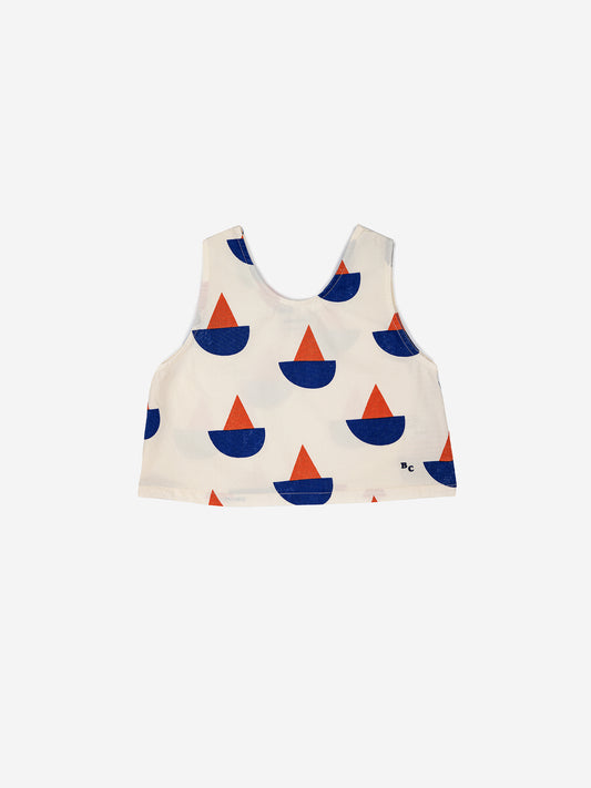 Woven Tank Top - Sail Boat All Over