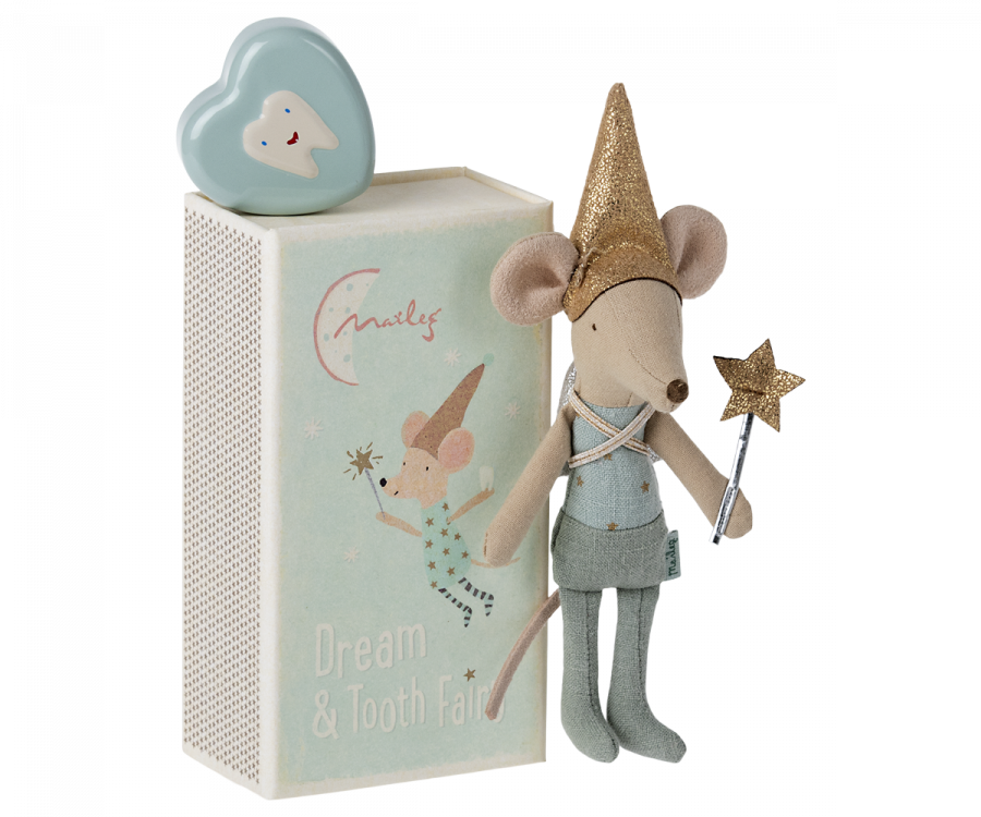 Tooth Fairy Mouse in Matchbox - Blue