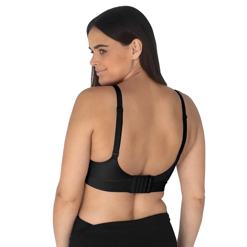Minimalist Hands-Free Pumping & Nursing Plunge Bra - Busty - Black