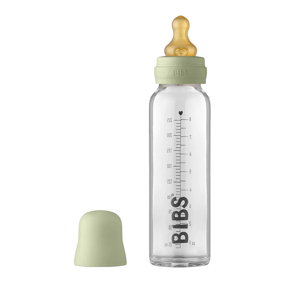 BIBS Baby Glass Bottle - Complete Set 8 Ounce - Sage