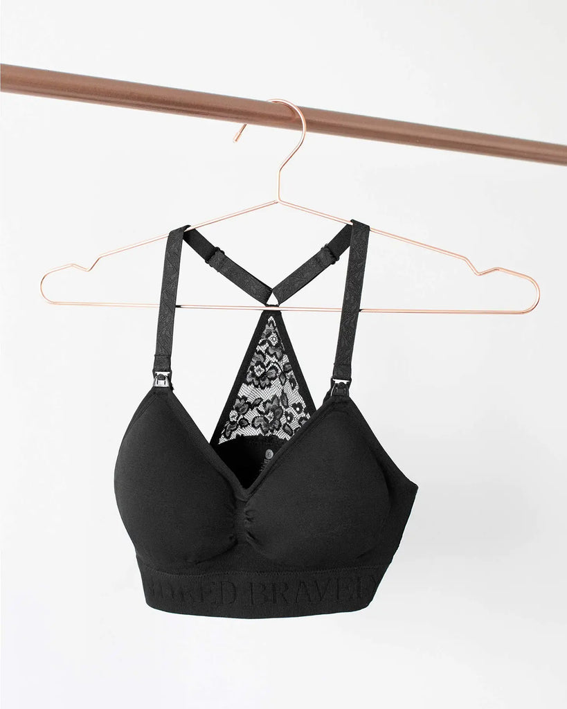 Simply Sublime® Lace Racerback Nursing Bra - Busty - Black