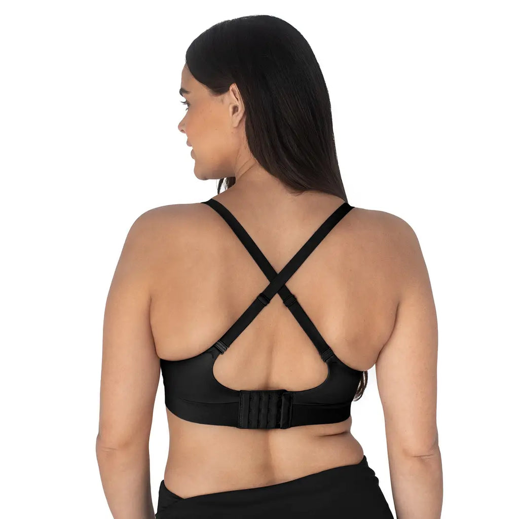 Minimalist Hands-Free Pumping & Nursing Plunge Bra - Busty - Black