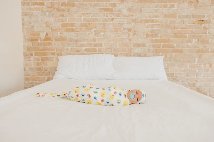Knit Swaddle Blanket - Sesame Scribbles