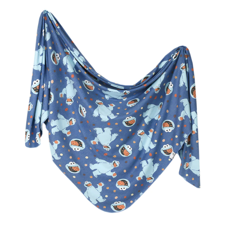 Knit Swaddle Blanket - Cookie Monster