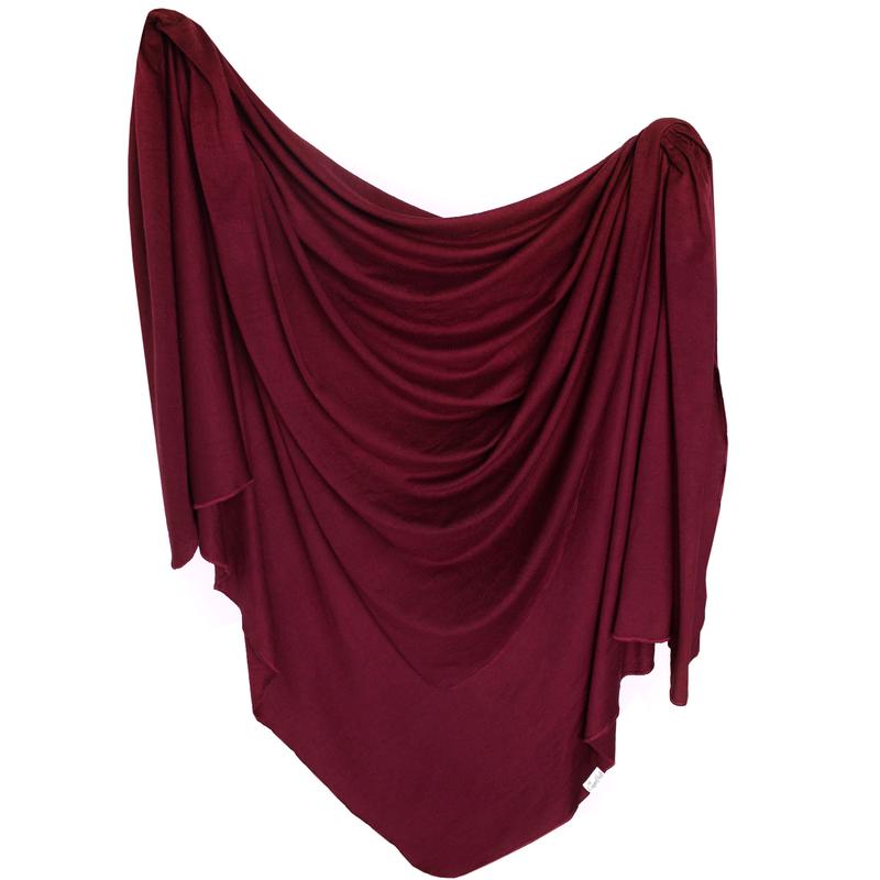 Knit Swaddle Blanket - Ruby