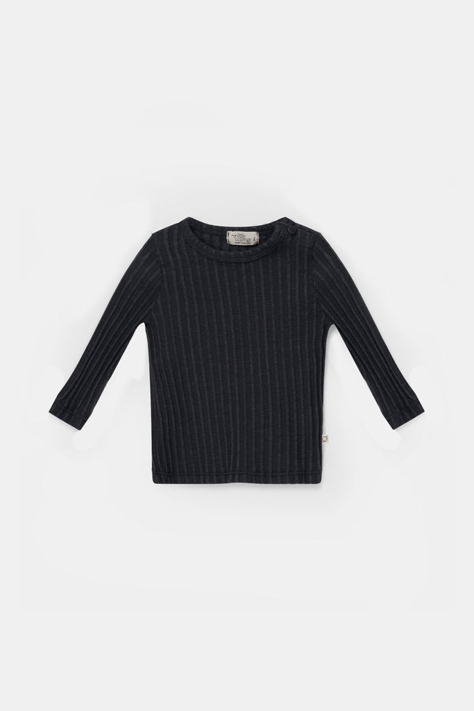 Organic Rib Baby T-Shirt - Dark Grey