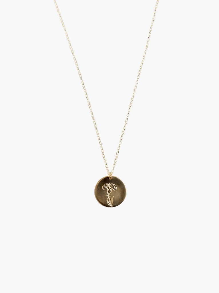 Bloom Birth Month Floral Stamp Necklace - 24"