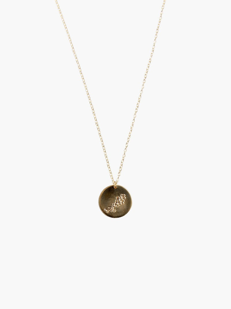 Bloom Birth Month Floral Stamp Necklace - 24"