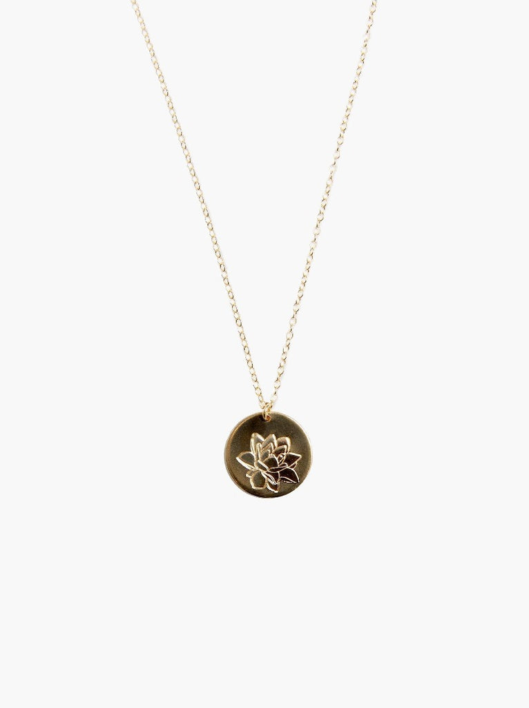 Bloom Birth Month Floral Stamp Necklace - 24"
