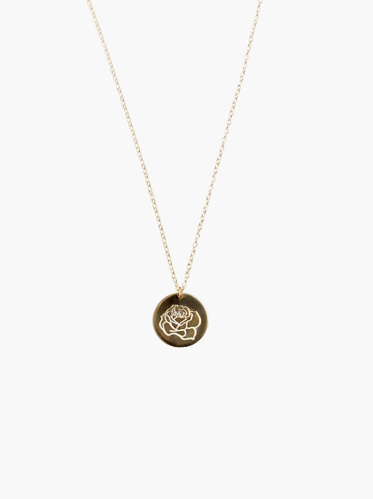 Bloom Birth Month Floral Stamp Necklace - 24"