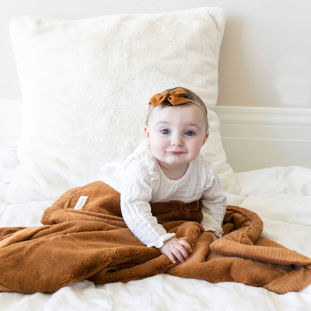 Camel Lush Blanket Receiving Bumps N Bundles