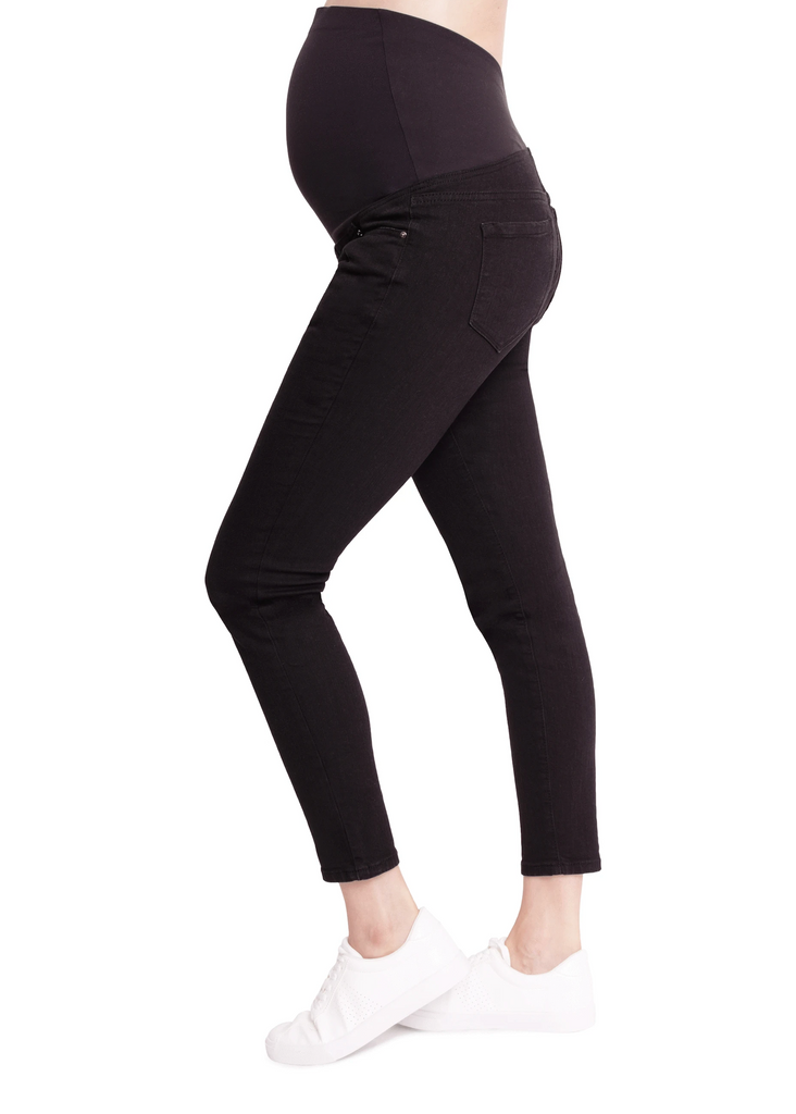 Skinny Jean with Crossover Panel - Black